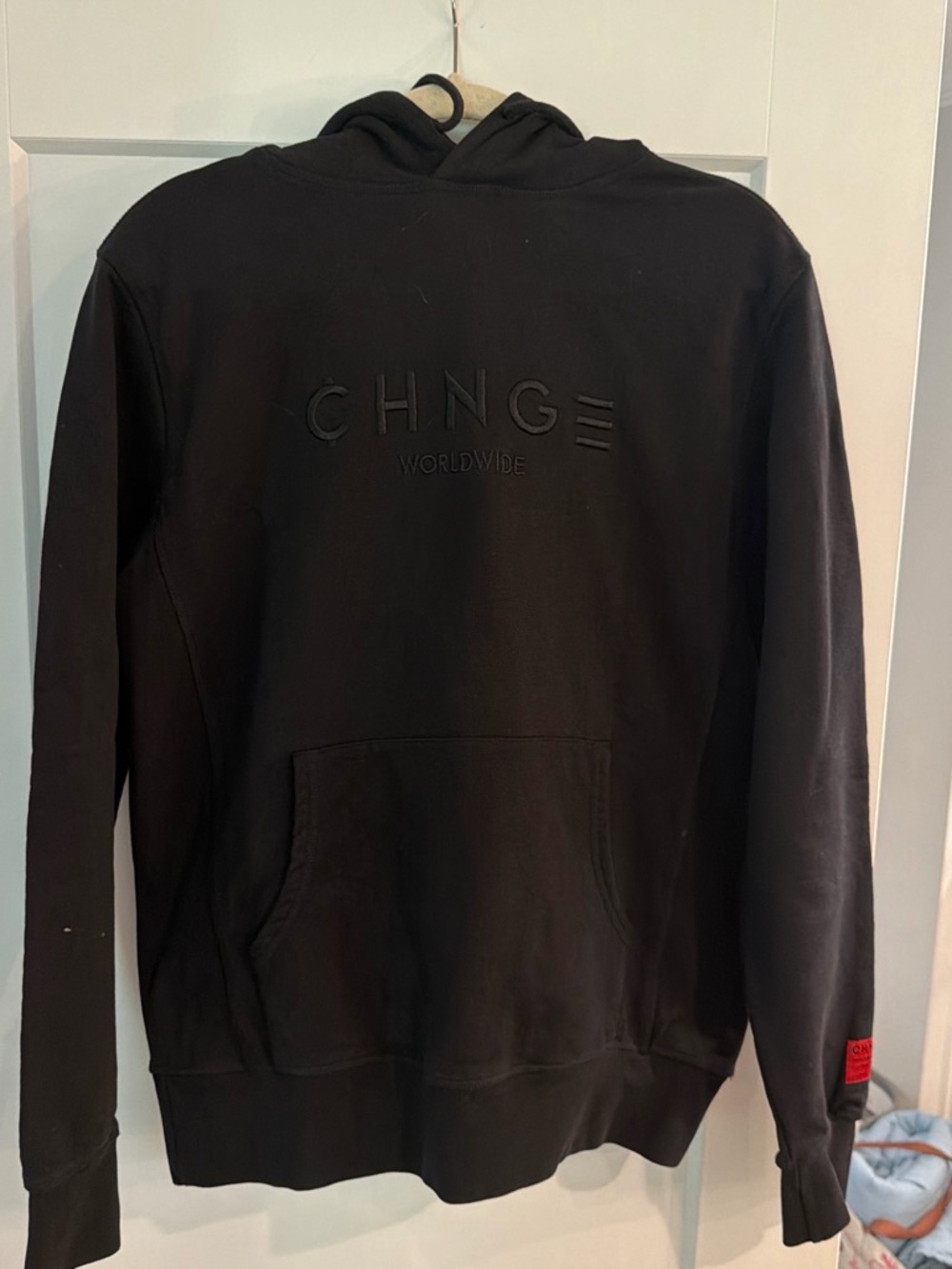 CHNGE Black Embroidered Logo Pullover Hoodie